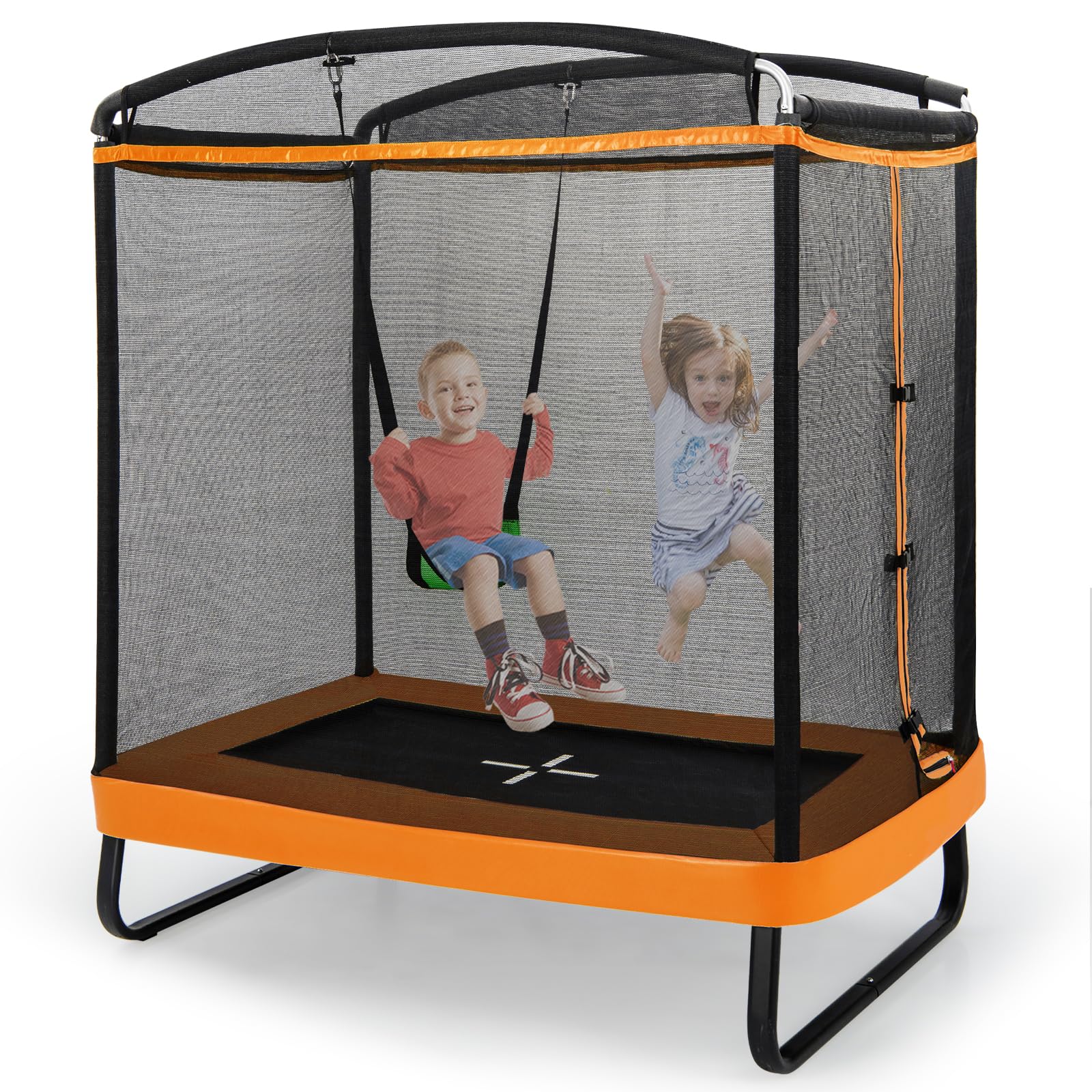 CZCPARY Trampoline pour enfants, trampoline réglable pour bébé avec panier de basket-ball, trampolines d'intérieur et d'extérieur, convient pour les cadeaux d'anniversaire