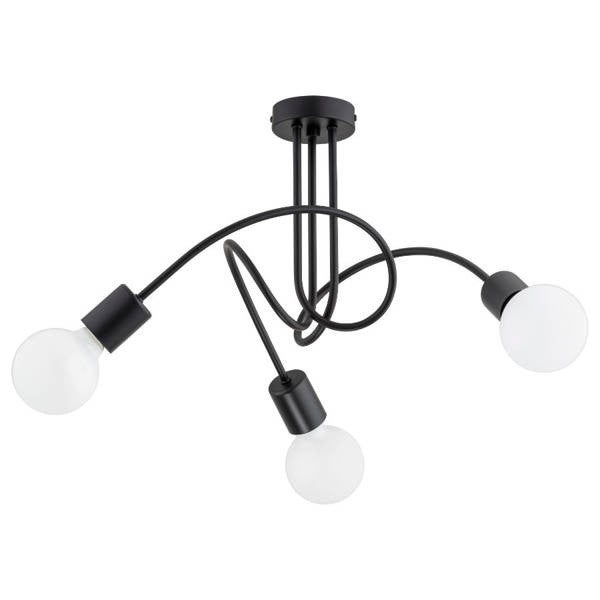 Lampa sufitowa wisząca Lupo czarna 3xE27x15W styl klasyczny wym: 32 x 47 x 47 cm metal Alfa