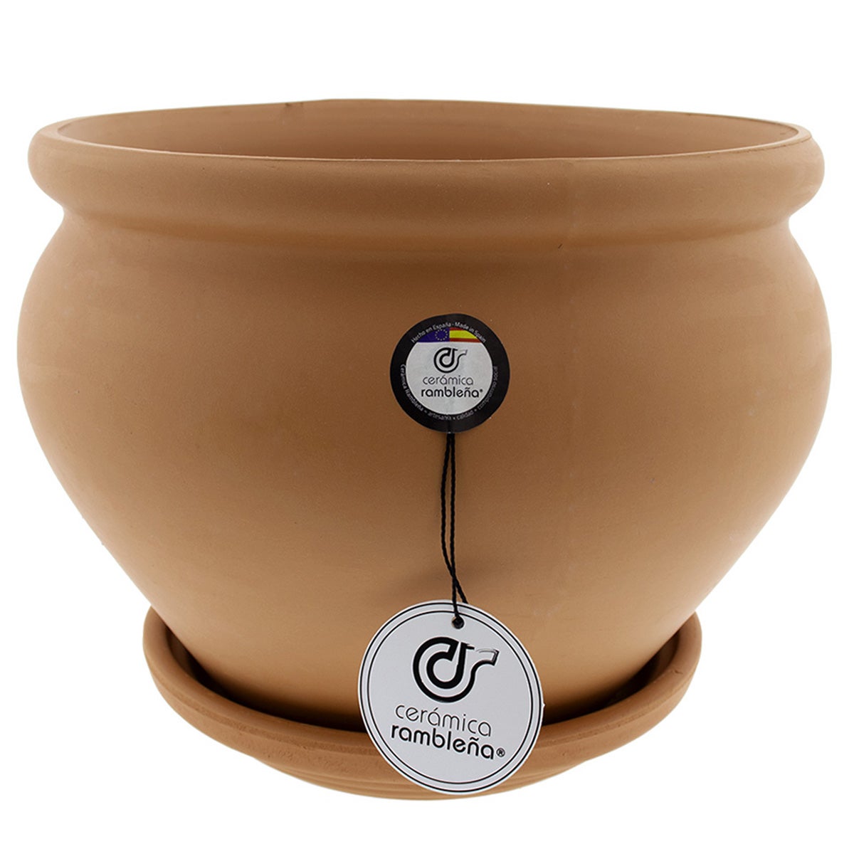 CERAMICA RAMBLEÑA | Vasi terracotta | Vasi per esterno | Vasi per pianta | vasi da esterno | Vasi Modello 04 | Piatto incluso | 26x26x21 cm | Leroy Merlin