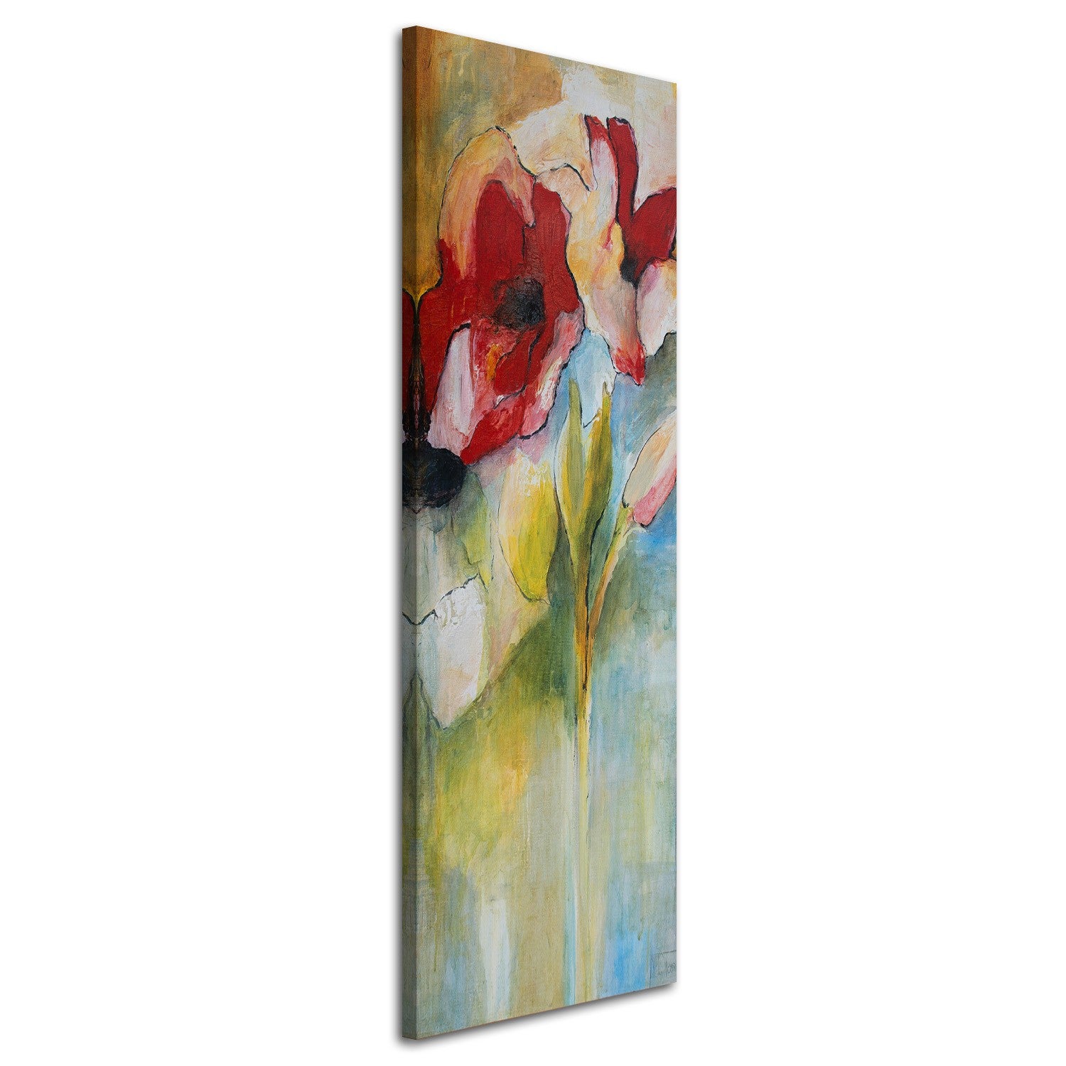 Obraz, Maki i pąki róż 50x150