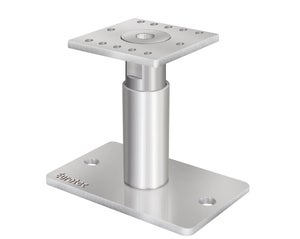 Supporto Per Pali Regolabile In Altezza | Base In Acciaio Zincato 80x80x250mm | Per Recinzioni, Pergolati, Terrazze | Con Fori Per Fissaggio