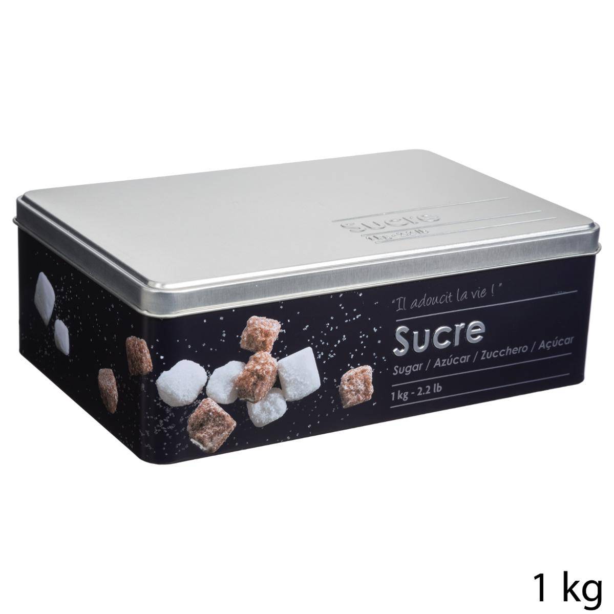 Pojemnik na cukier 5-five-simply-smart metalowy hermetyczny 1kg czarno-srebrny