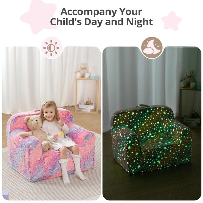 Flumi - Divano per bambini con funzione letto, per la cameretta dei bambini, poltrona con funzione letto, mobili per bambini, 92 x 40 x 60 cm, in microfibra, personalizzabile Flumi - Divano per bambini con funzione letto, per la cameretta dei bambini, poltrona con funzione letto, mobili per bambini, 92 x 40 x 60 cm, in microfibra, personalizzabile