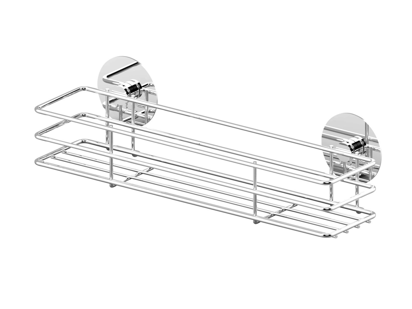 WENKO Turbo-Loc® Quadro porta oggetti doccia angolare - Fissaggio senza trapano, Acciaio inossidabile, 27.5 x 10 x 19.3 cm, Cromo
