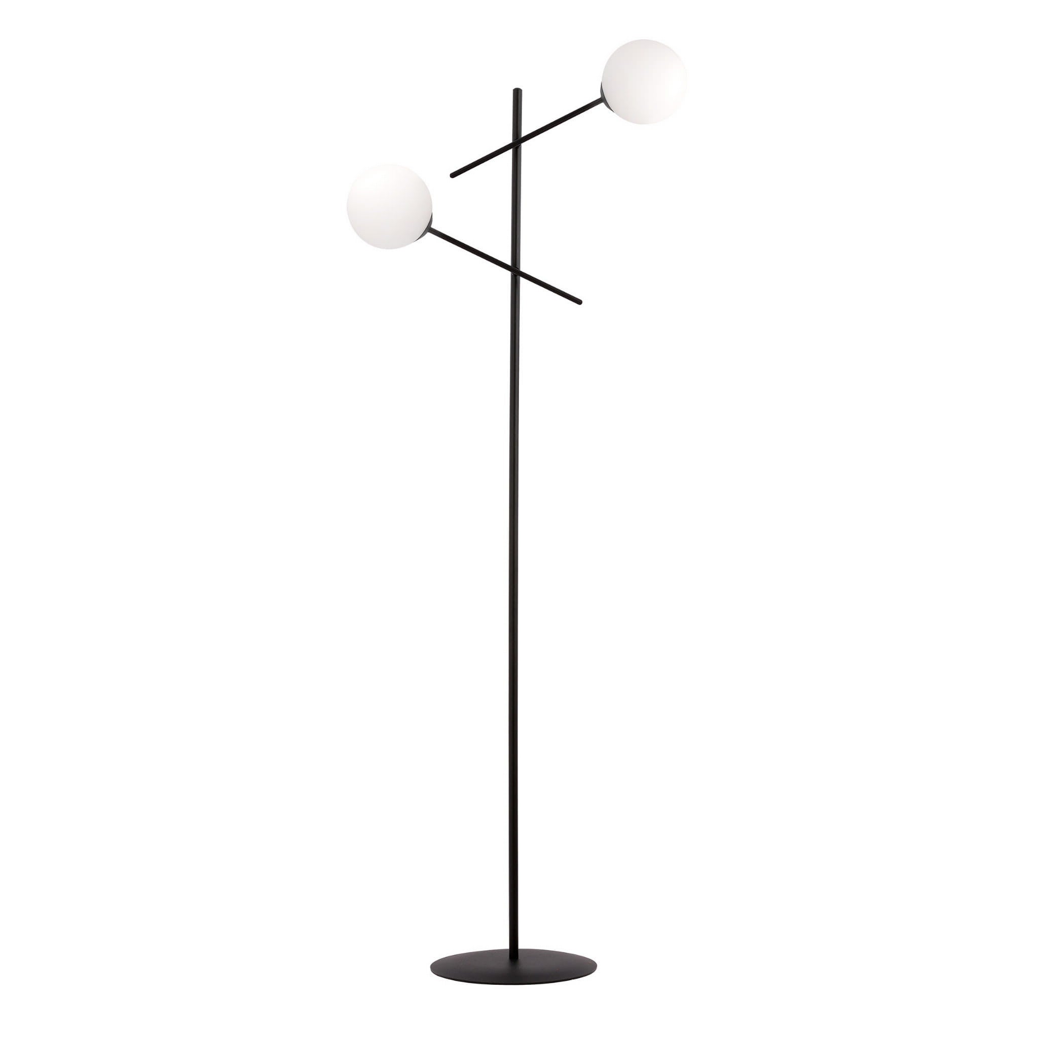 Lampa podłogowa stojąca Linear czarno-biała 2xE14x10W wym: 150 x 59 x 59 cm metal Emibig