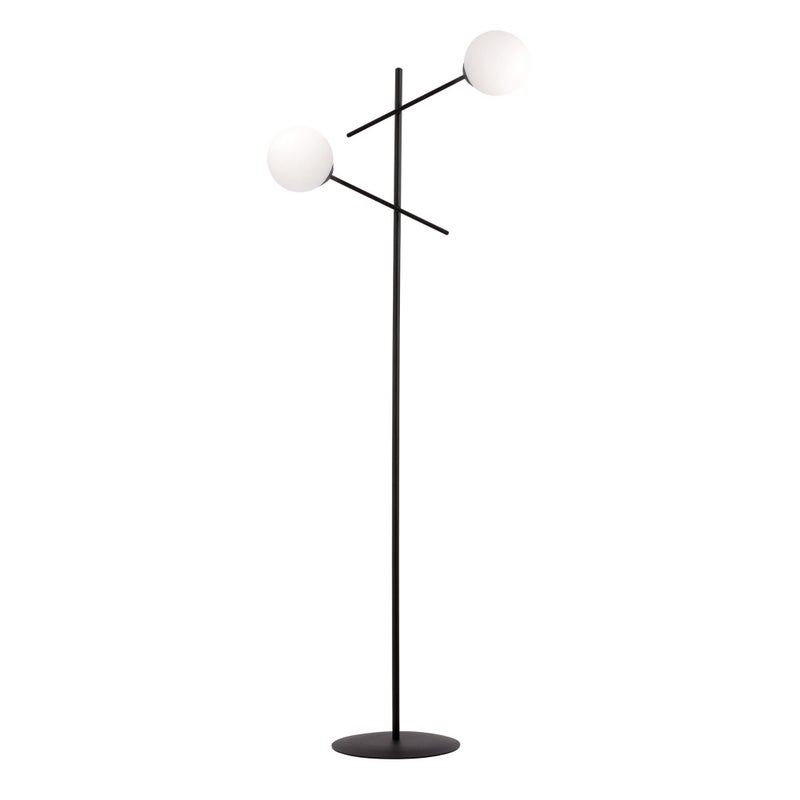 Lampa podłogowa stojąca Linear czarno-biała 2xE14x10W wym: 150 x 59 x 59 cm metal Emibig