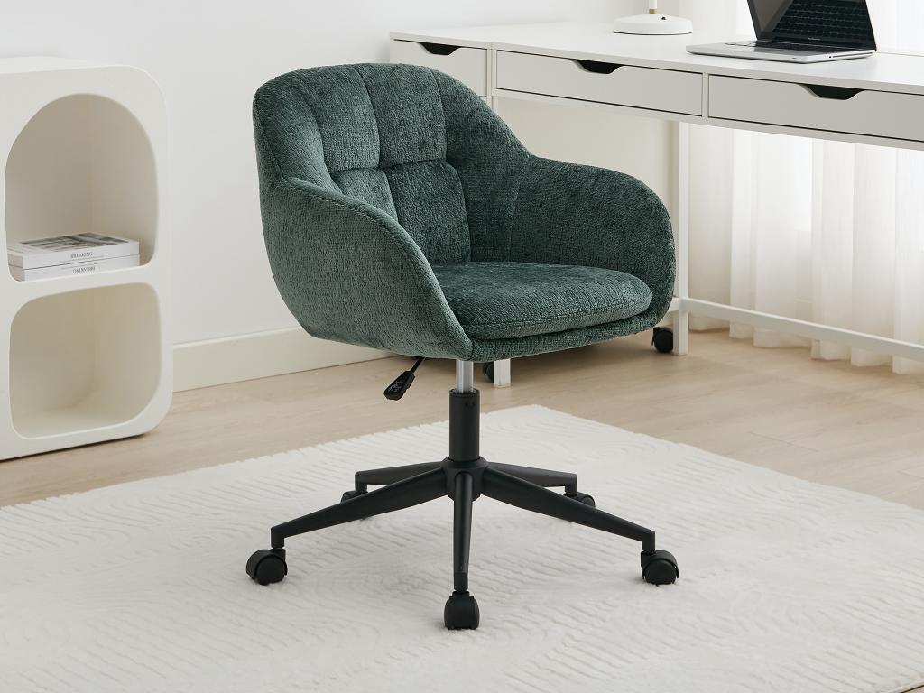 Silla de oficina - Tela texturizada - Verde pino - Altura ajustable ...