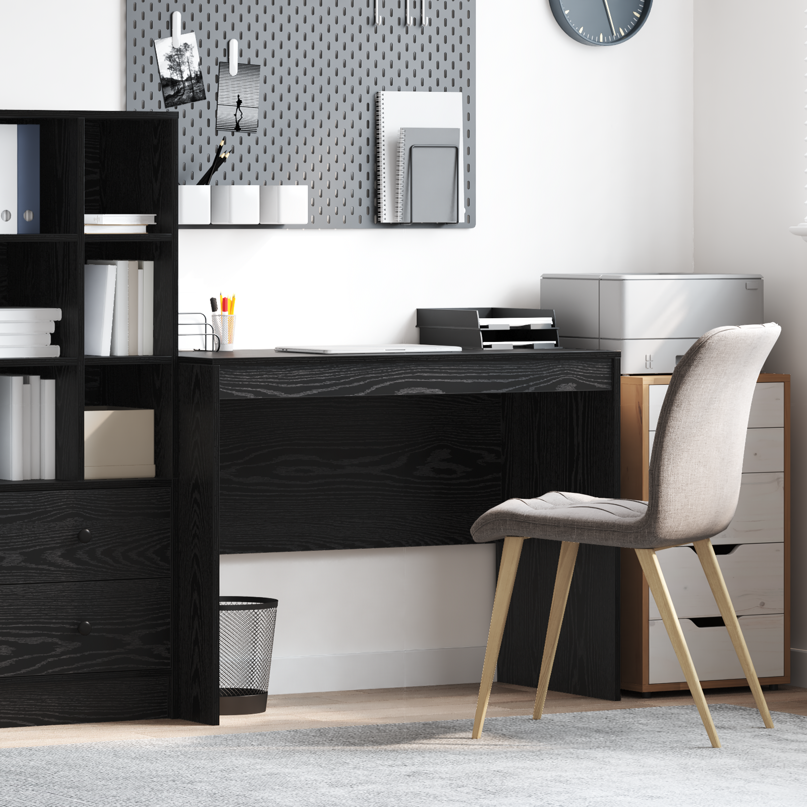 Vidaxl Escritorio De Escritura Roble Madera Aglomerada Negro , Leroy Merlin