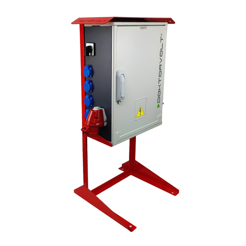 Rozdzielnica budowlana na stojaku OS-S/FI SET 2x32A 1x16A 8x230V Schuko Doktorvolt DV-8379-D
