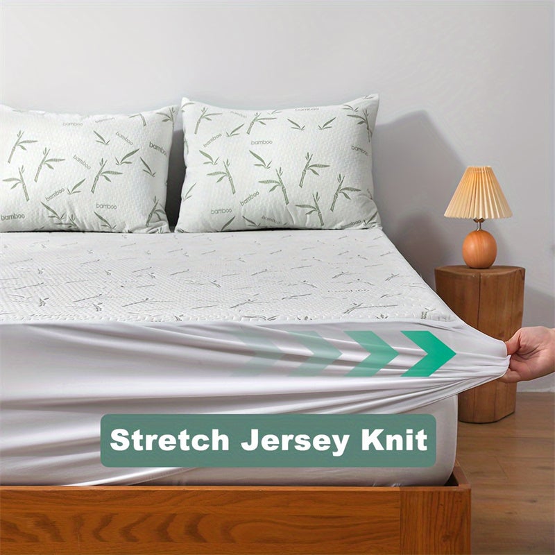 Protège-matelas rafraîchissant, housse de matelas ajustée en fibre de bambou douce et respirante pour l'été, lavable en machine, 90 x 200 x 30 cm - 3