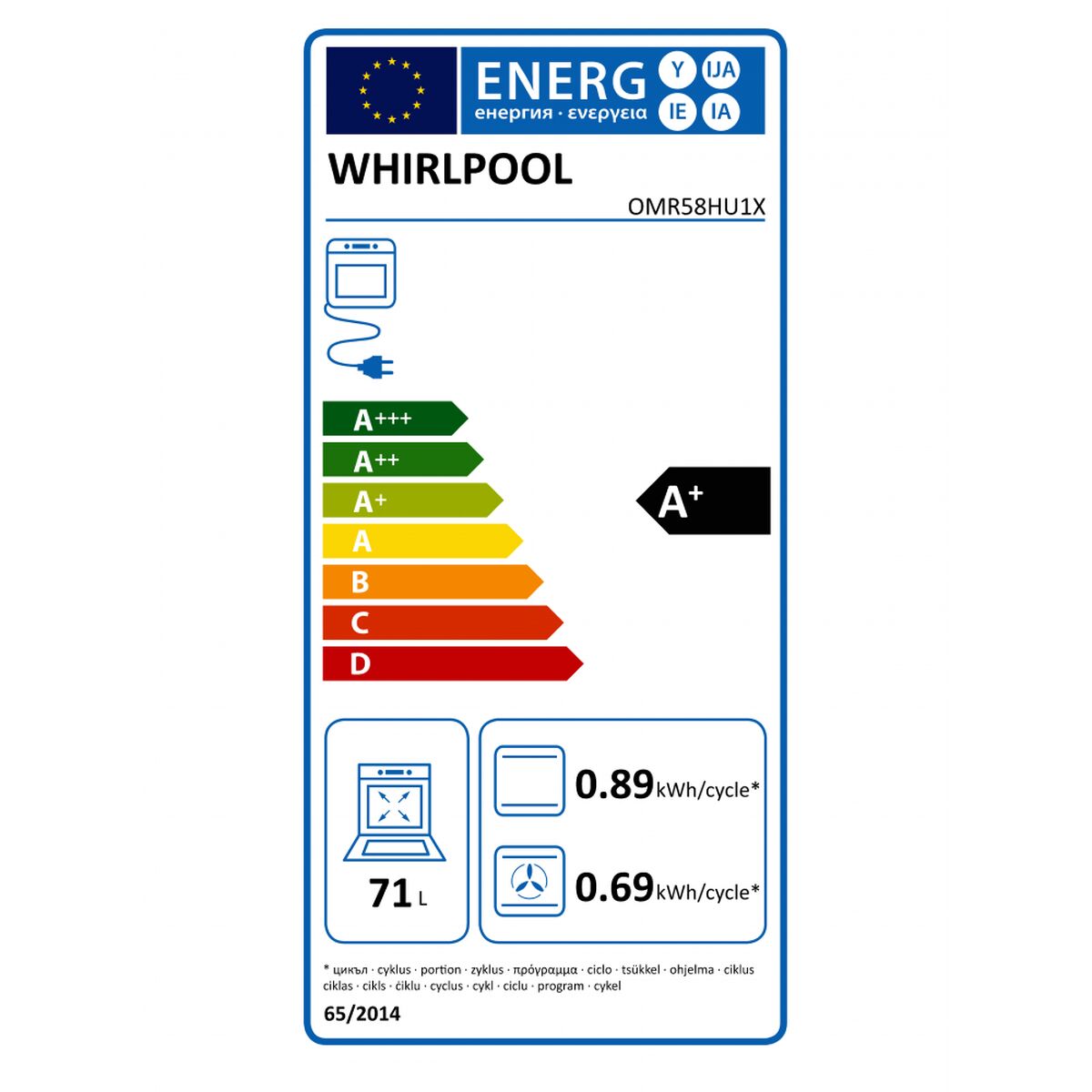 Four Whirlpool Corporation OMR58HU1X 71 L - 7