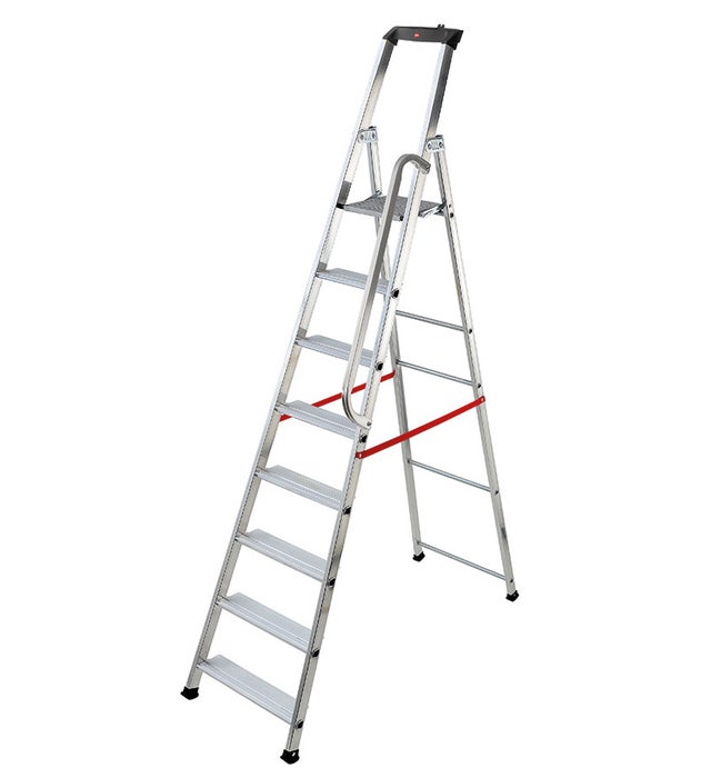 Escabeau professionnel pliable en aluminium 8 marches larges Hailo Alu Pro