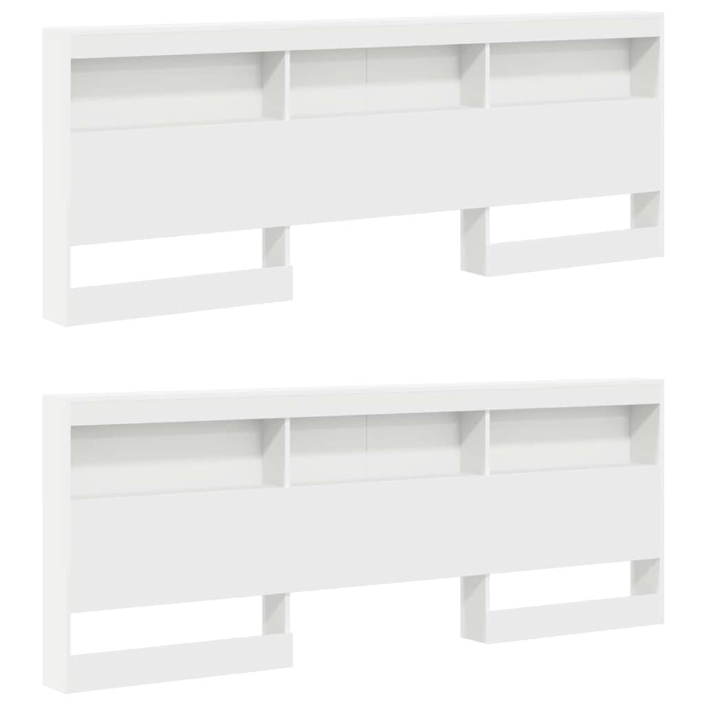 Lit bibliothèque blanc en panneau de bois pour la chambre, 180 × 200 cm - 4
