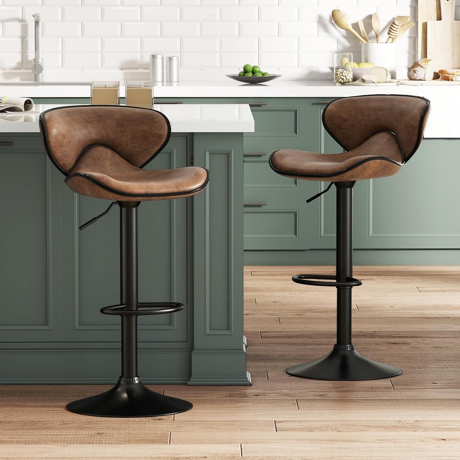 Set di Sgabelli da Bar con Altezza Regolabile, Sgabello da