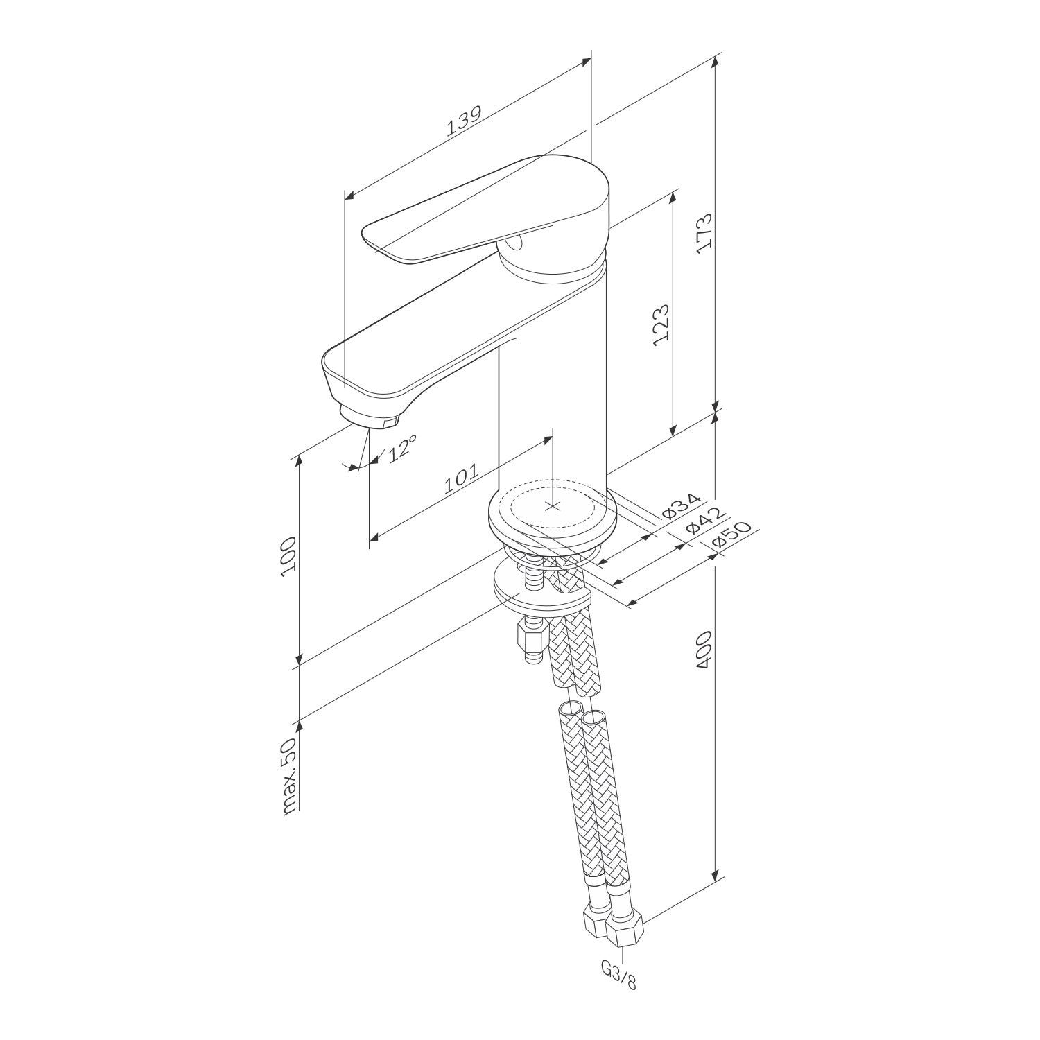 Mitigeur de Lavabo, Robinet de Lavabo, Mitigeur Salle de Bain Robinet de lavabo Chromé, Hit taille M, FTA02200 AM.PM - 8
