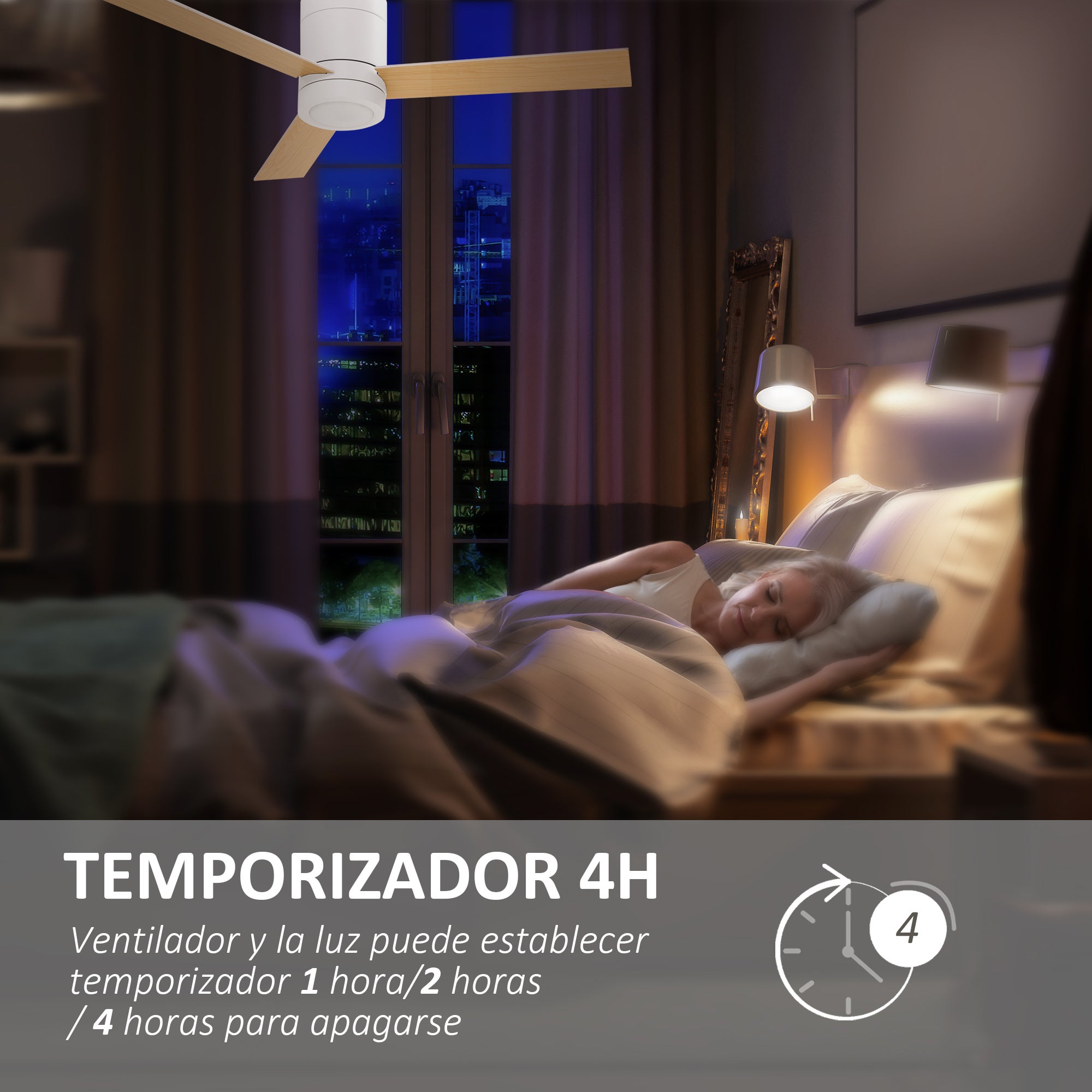 Ventoinha de Teto HOMCOM Branco Metal, MDF e Vidro Ø112x25cm - 6
