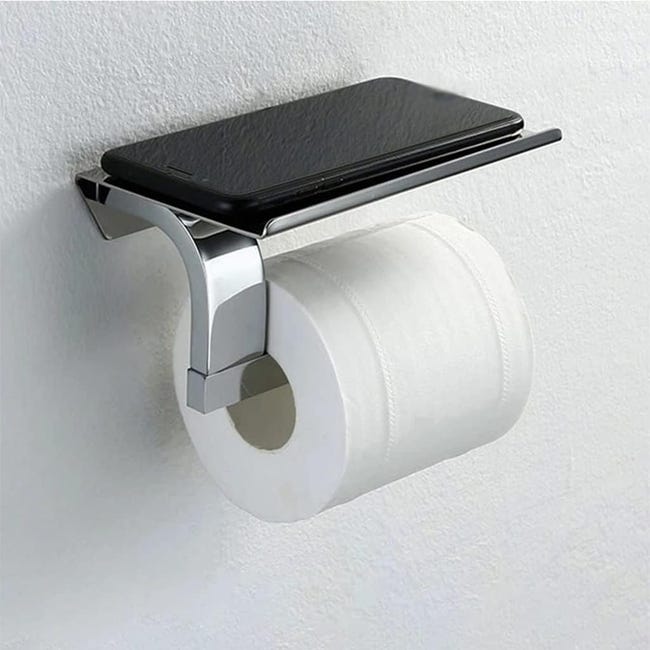 Wc Portatile Portarotolo Carta Igienica Con Ripiano - Acciaio Inox - Foto 13