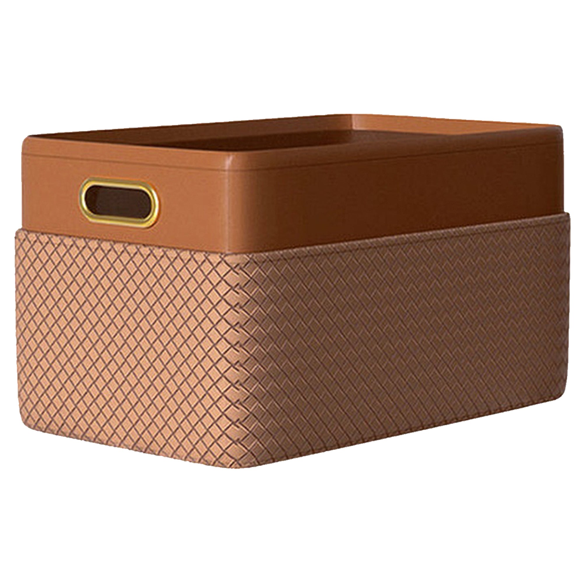 Cube De Rangement Carré Vakkie 34,5 Cm - Multifonction, Empilable, Couleur Noyer Foncé | Rangement Salon, Bureau, Chambre - 10