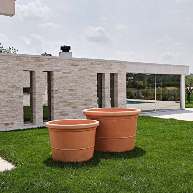 Vaso Tondo In Plastica PPL Colore Terracotta Diametro 30 Cm Altezza 21 Cm 8 8 Litri 85868756 - Foto 3