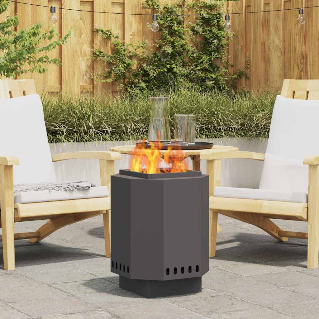 Maison exclusive - hoguera sin humo negro 38 x 38 x 51 cm acero