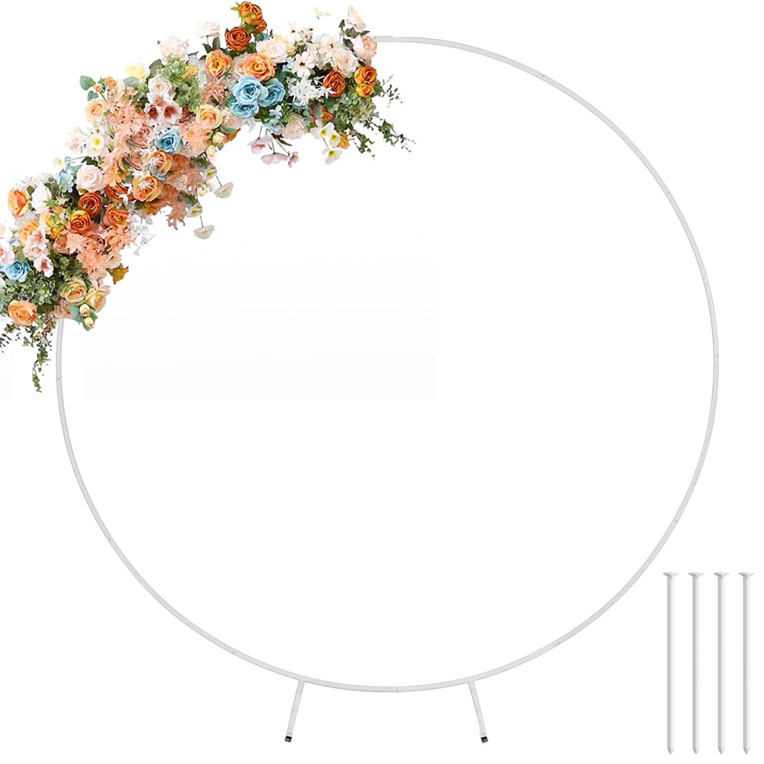 Arco Quadrato Per Matrimonio In Metallo 2x2m - Struttura Per Fiori, Decorazioni Feste, Sfondo Cerimonia, Bianco