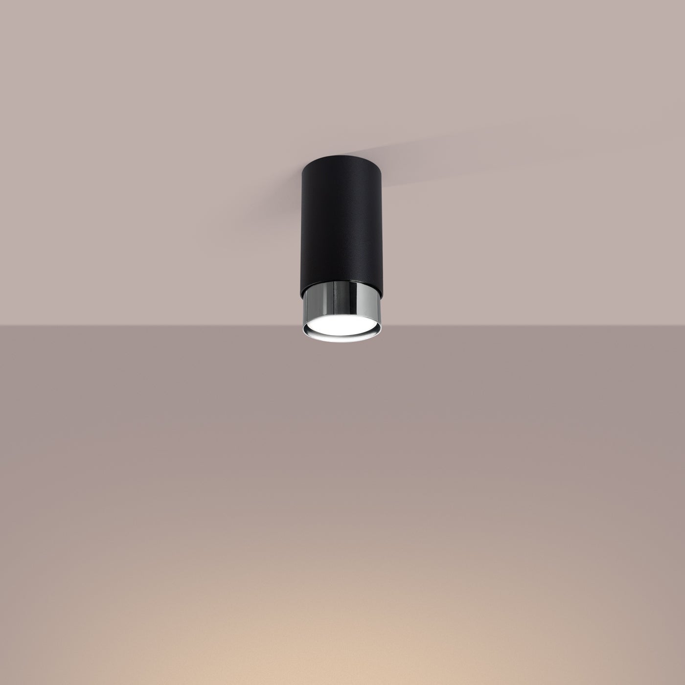 Plafon ALVOR 12,5 czarny/chrom LED 3000K - 6x6x12.5cm Sollux