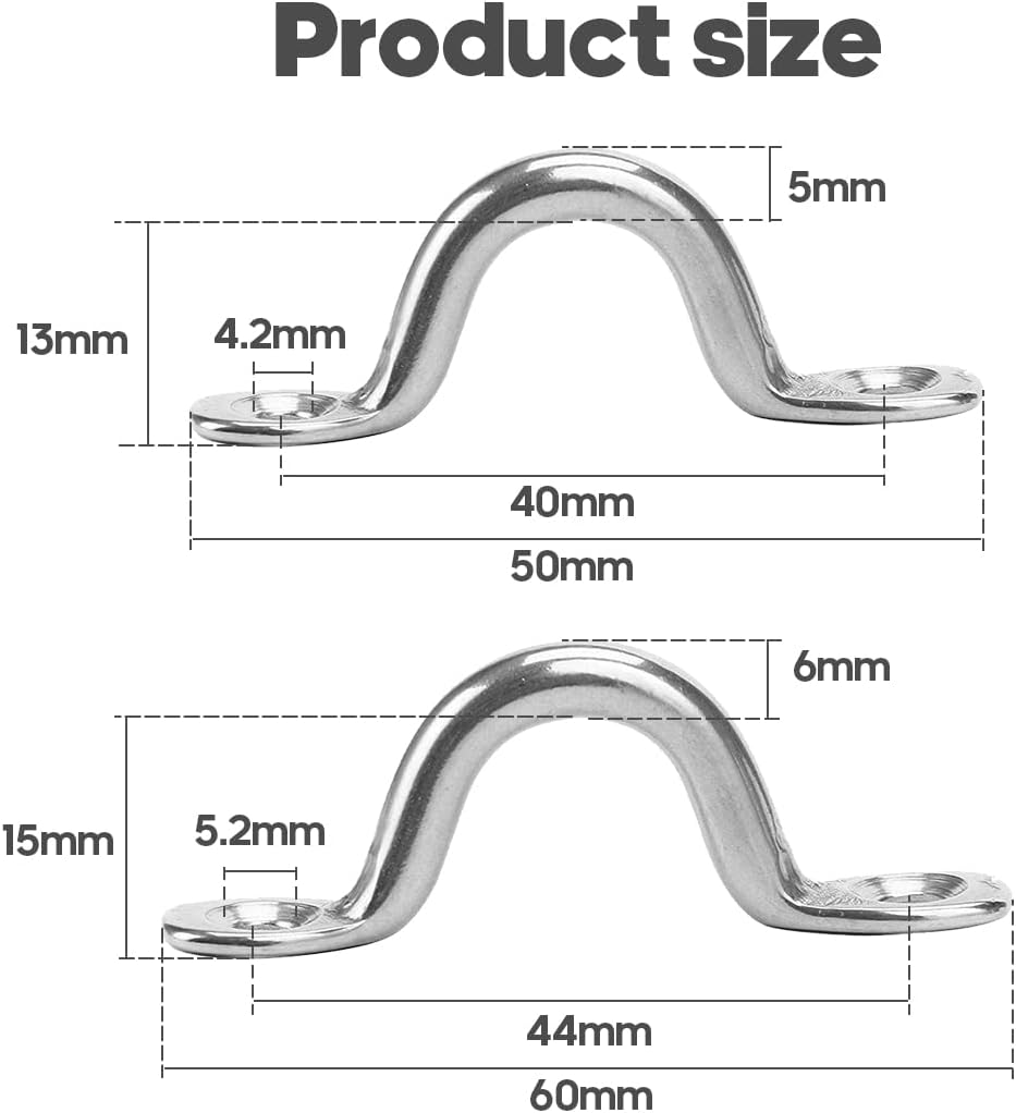 BUZIFU 12 Pièces Boucles De Pont En Acier Inoxydable Pour Kayak - Fixations Solides Et Résistantes Pour Bateau, Canoë Et Plateforme