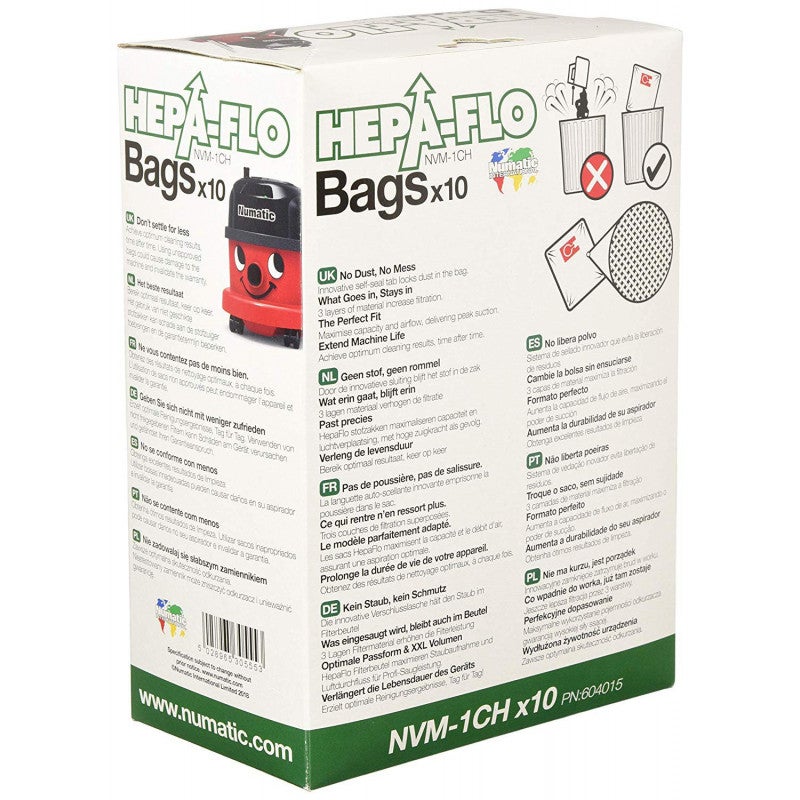 Sacs (x10) pour Aspirateur NUMATIC 604015 - 2