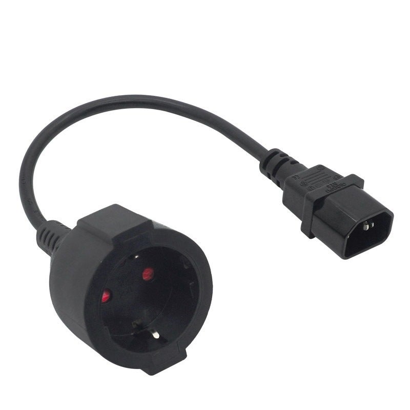 Przewód zasilający Schuko 3-pinowy IEC C14 / EU CEE 7/4 15 cm Czarny