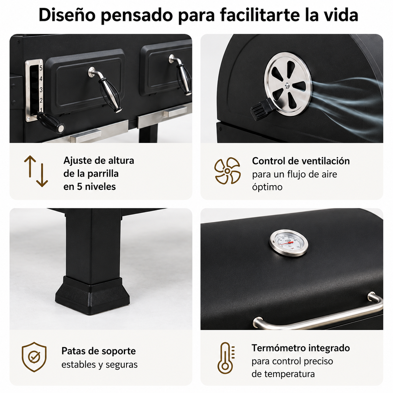 Churrasqueira a Carvão Portátil com Ventilação Regulável - 2