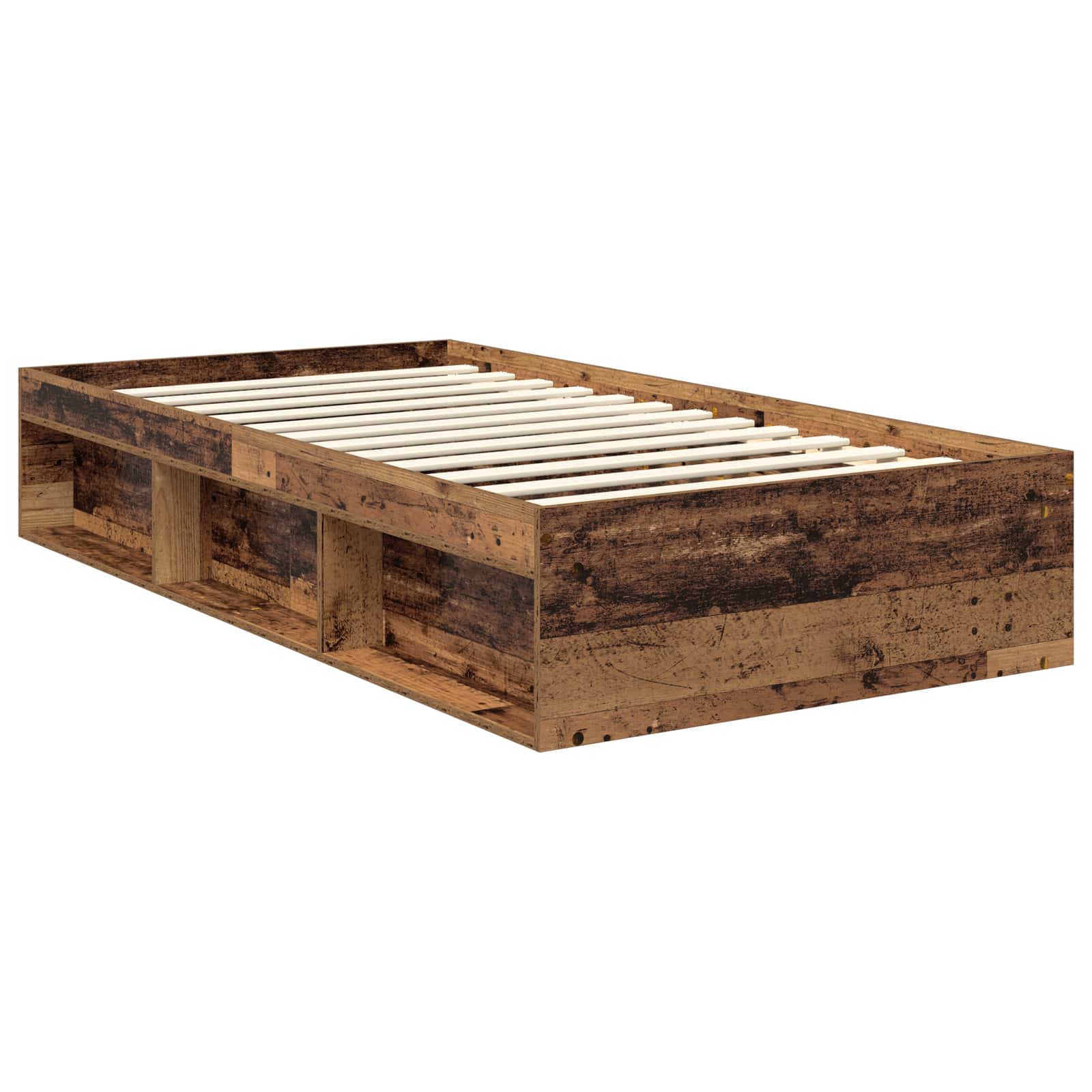 Cadre de lit en bois de pin massif bois ancien pour la chambre, 100 × 200 cm - 5