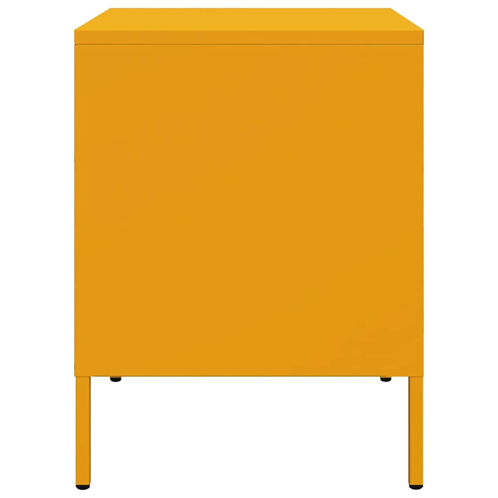 Comodini 2 pz Giallo Senape 36x39x50,5 cm in Acciaio vidaXL - 7