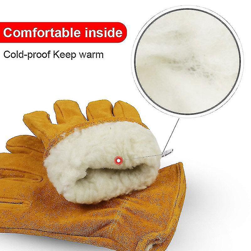 Gants de moto en peau de vache véritable, gants chauds et coupe-vent pour l'équitation en plein air, le ski et le camping - 4