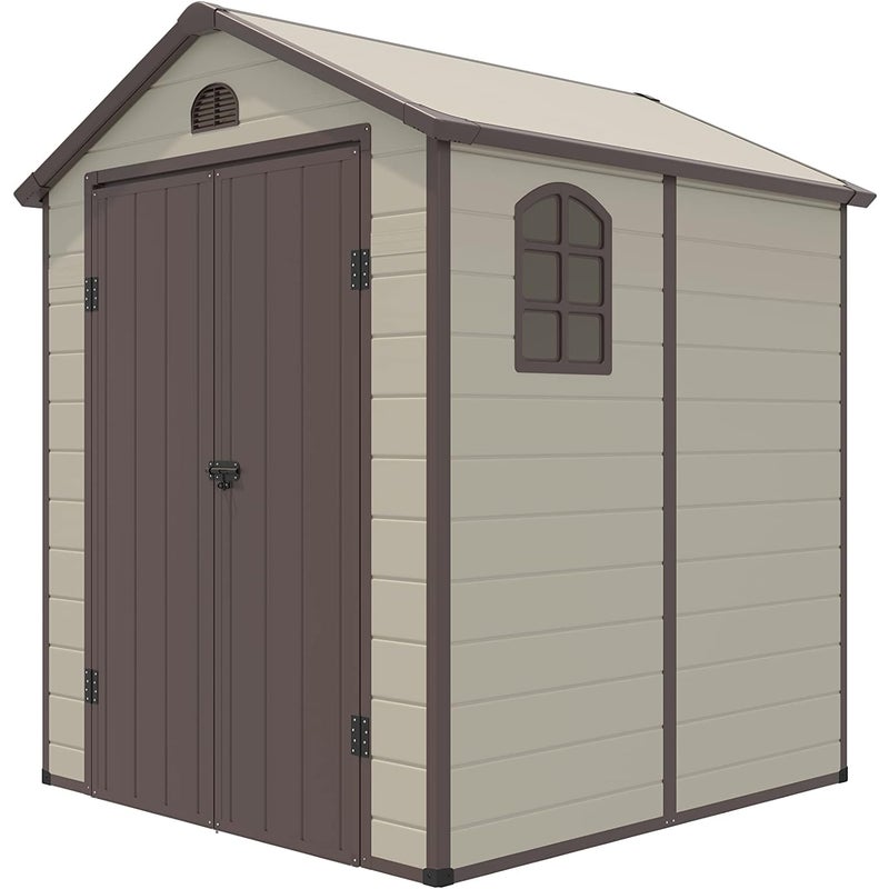 3,7 m² Altana Ogrodowa z PVC, Rama ze Stali Ocynkowanej, Odporna na Warunki Atmosferyczne Altana Ogrodowa, 193 x 191 x 227 cm, Beżowa