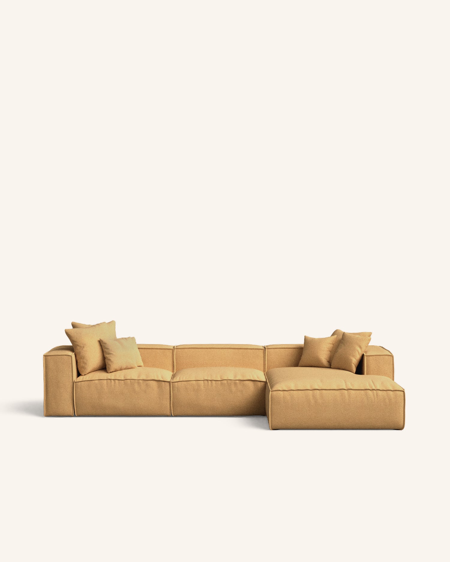 Enfia sofá chaise longue derecho mostaza 367 x 190 cm hannun