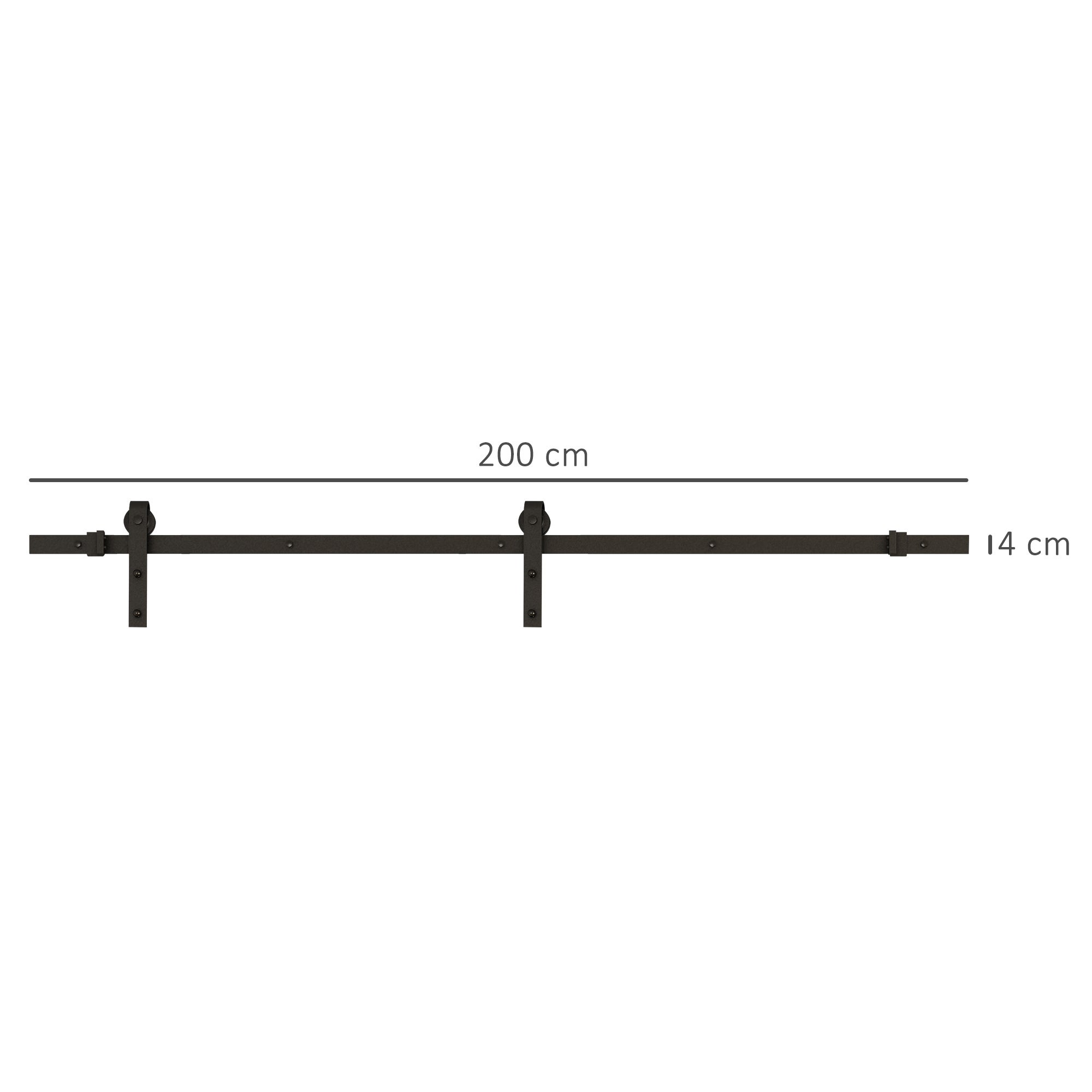 Kit de porte coulissante système galandage pour porte d'une épaisseur de 35-45 mm et largeur max. 1 m charge max. 100 Kg acier brun foncé - 5
