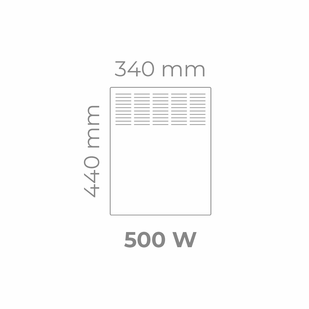 Grzejnik elektryczny 500W konwektorowy energooszczędny ścienny biały Intuis BASIC D - 9