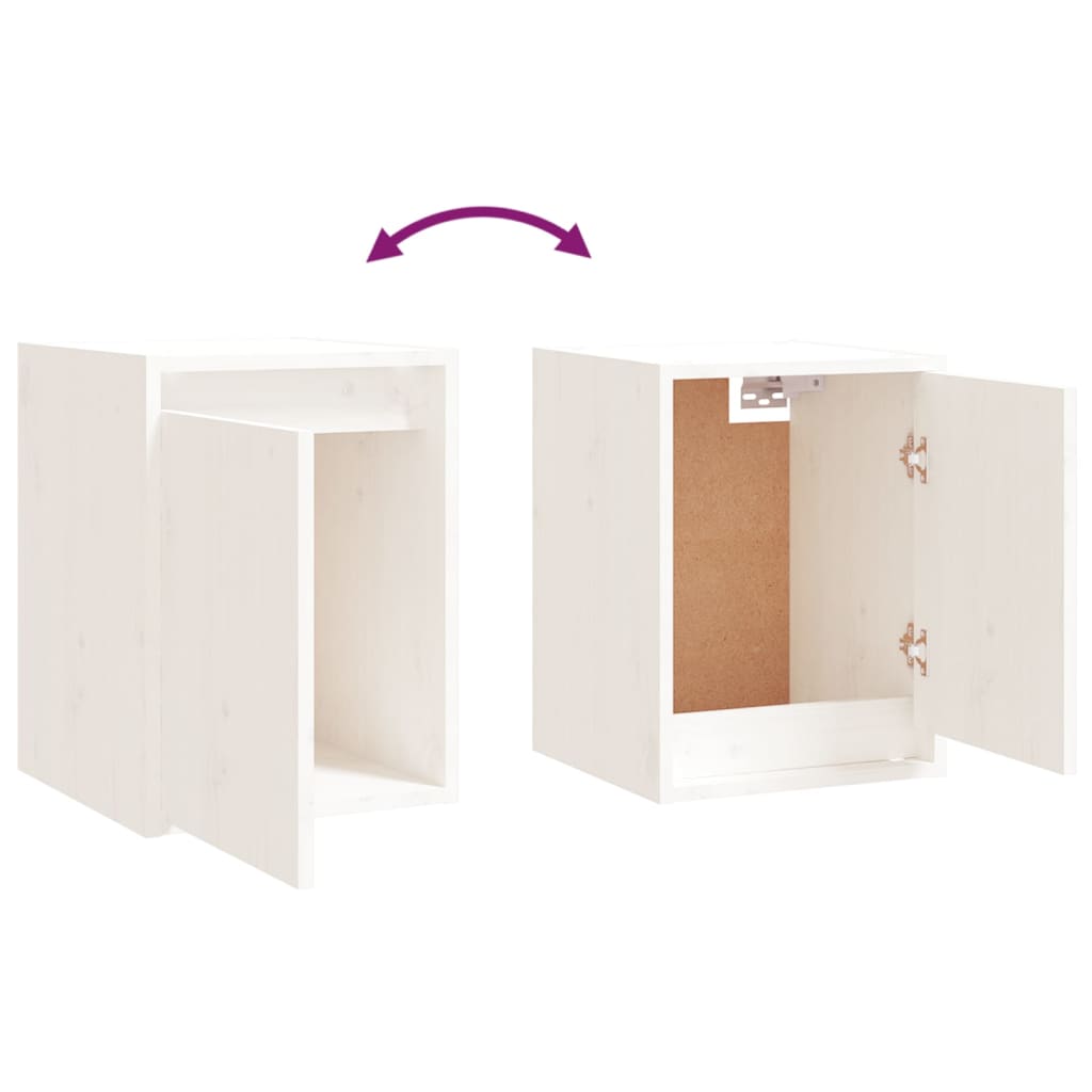 Maison Exclusive - Armario de pared 2 uds madera maciza de pino blanco 30x30x40 cm - 8