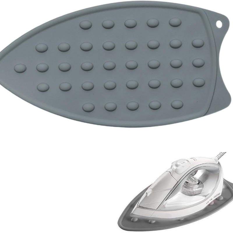 Podkładka silikonowa pod żelazko i podkładka antypoślizgowa, odporna na ciepło, 27 x 14 cm (szara)