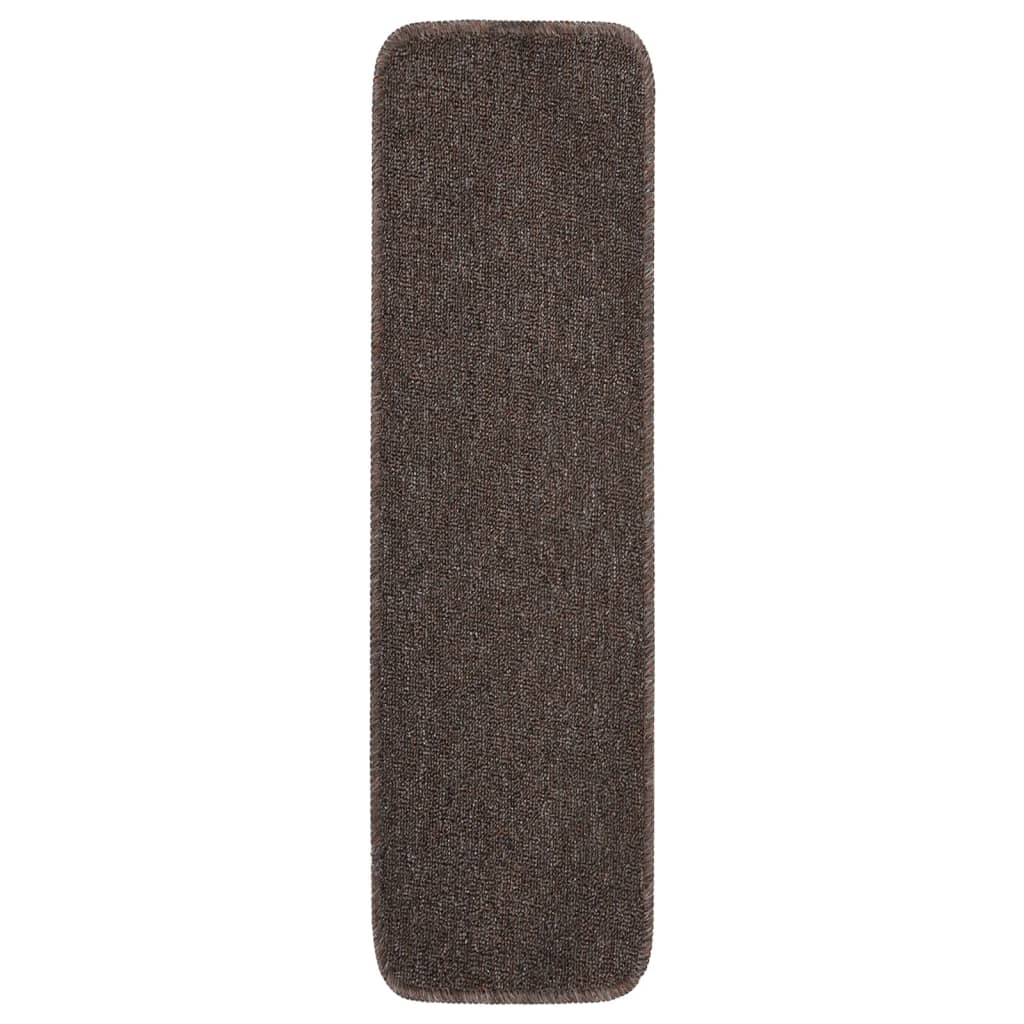 Tapis escalier antidérapants 15pcs 75x20cm Marron Rectangulaire - 7