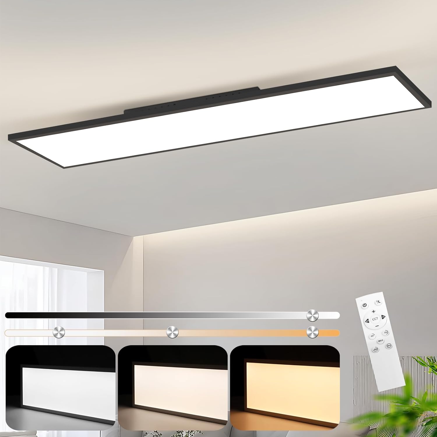 Techos Led NETTLIFE Lámpara de Techo LED 120x30 - Panel de Techo Regulable ...