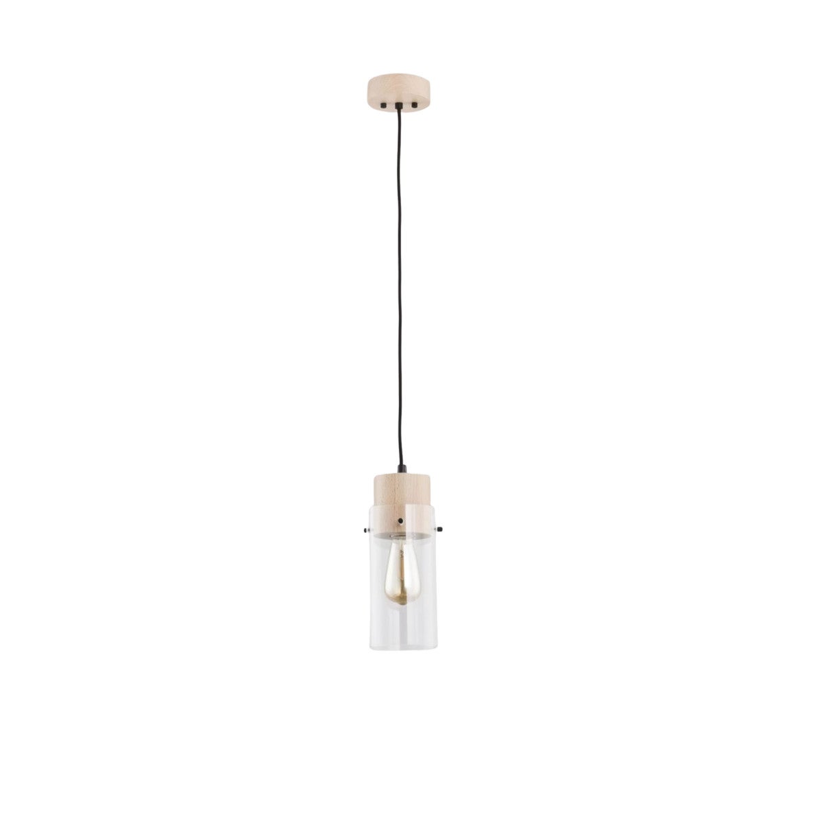Lampa wisząca Tantum brązowo-przezroczysta 1xE27x60W wym: 100 x 13 x 13 cm metal Alfa