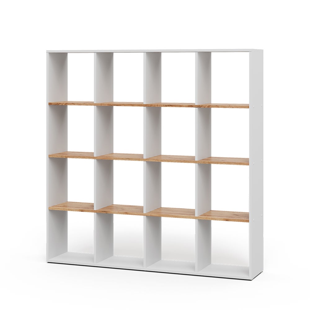 Vicco Room Divider Karree, Biały/złoty dąb, 142.4 x 143 cm