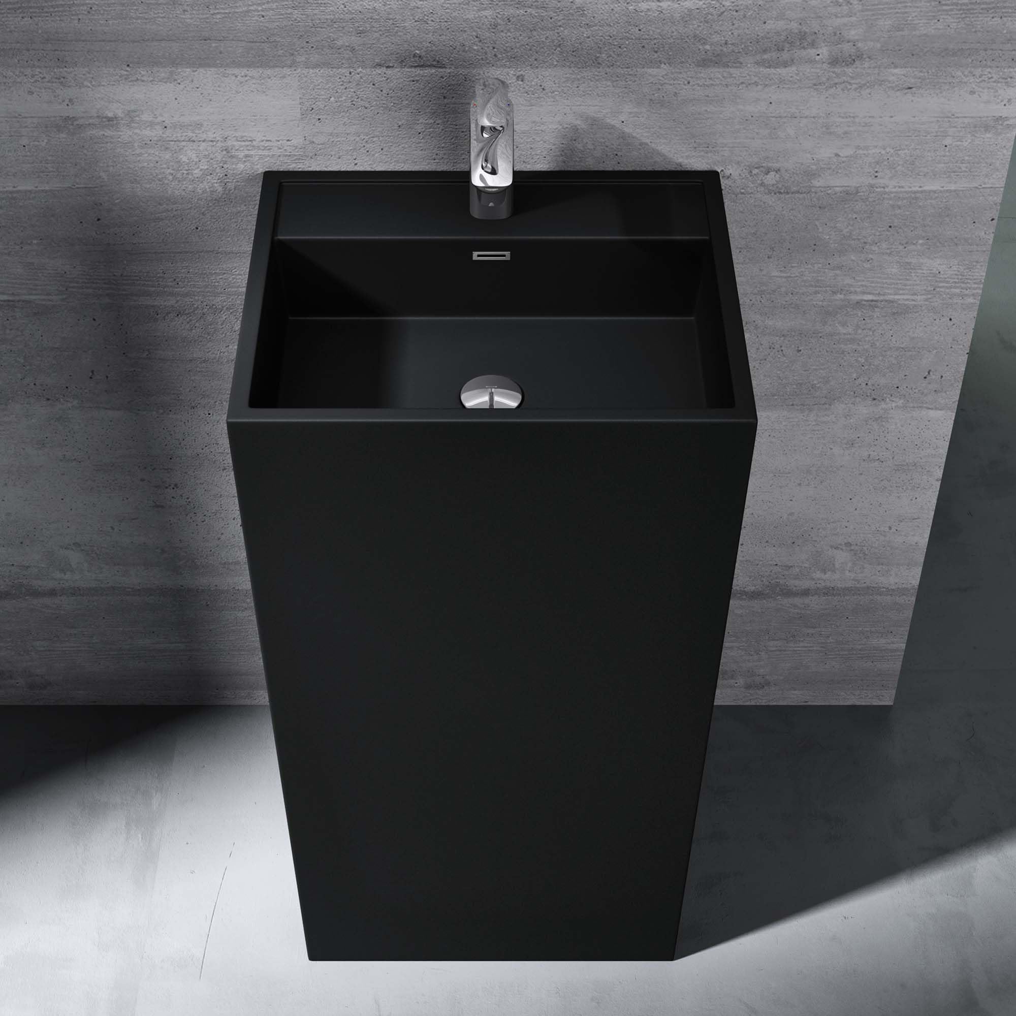 Lavabo De Salle De Bain En Céramique Noir Mat - 51.5x36 Cm - Ecd-Germany Neuf
