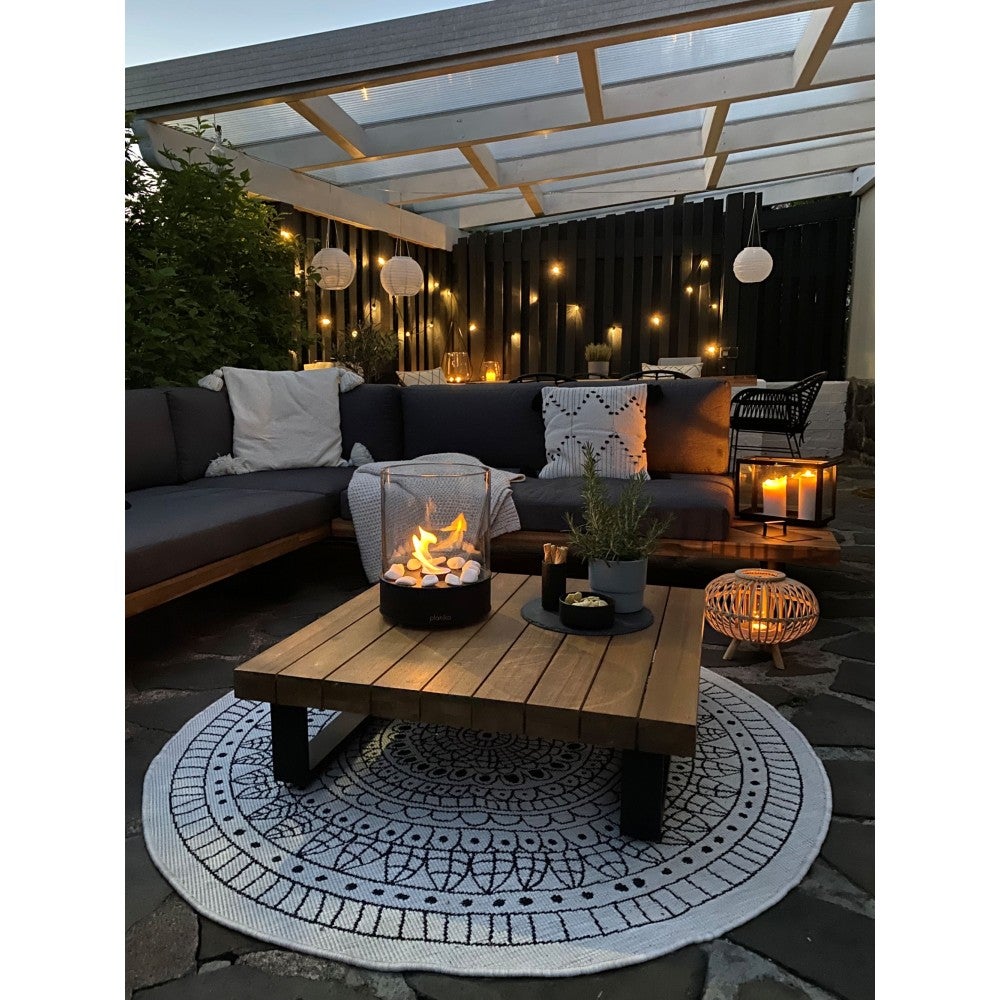 Lareira bioetanol 3 kW, 5 h, interior/exterior, compacta e elegante – Planika Chantico Glassfire – Alt 0,35 x Larg 0,25 x Comp 0,25 - 8