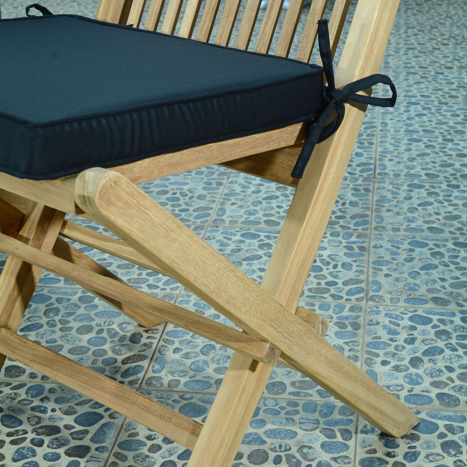 Chaises de jardin pliantes en teck massif Java (lot de 2) - 3