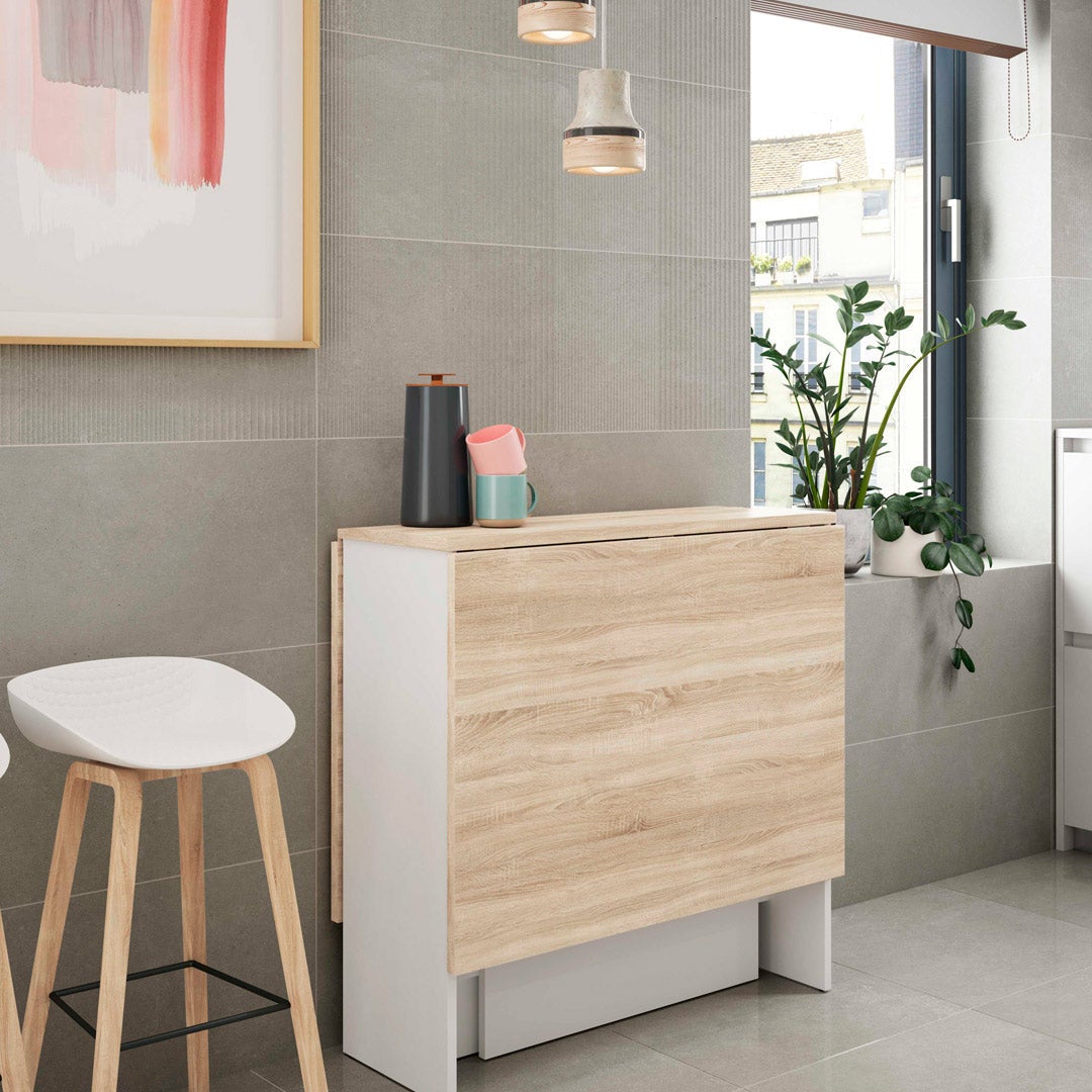 Table extensible ERIKA L31/140cm - Blanc / Bois - 7