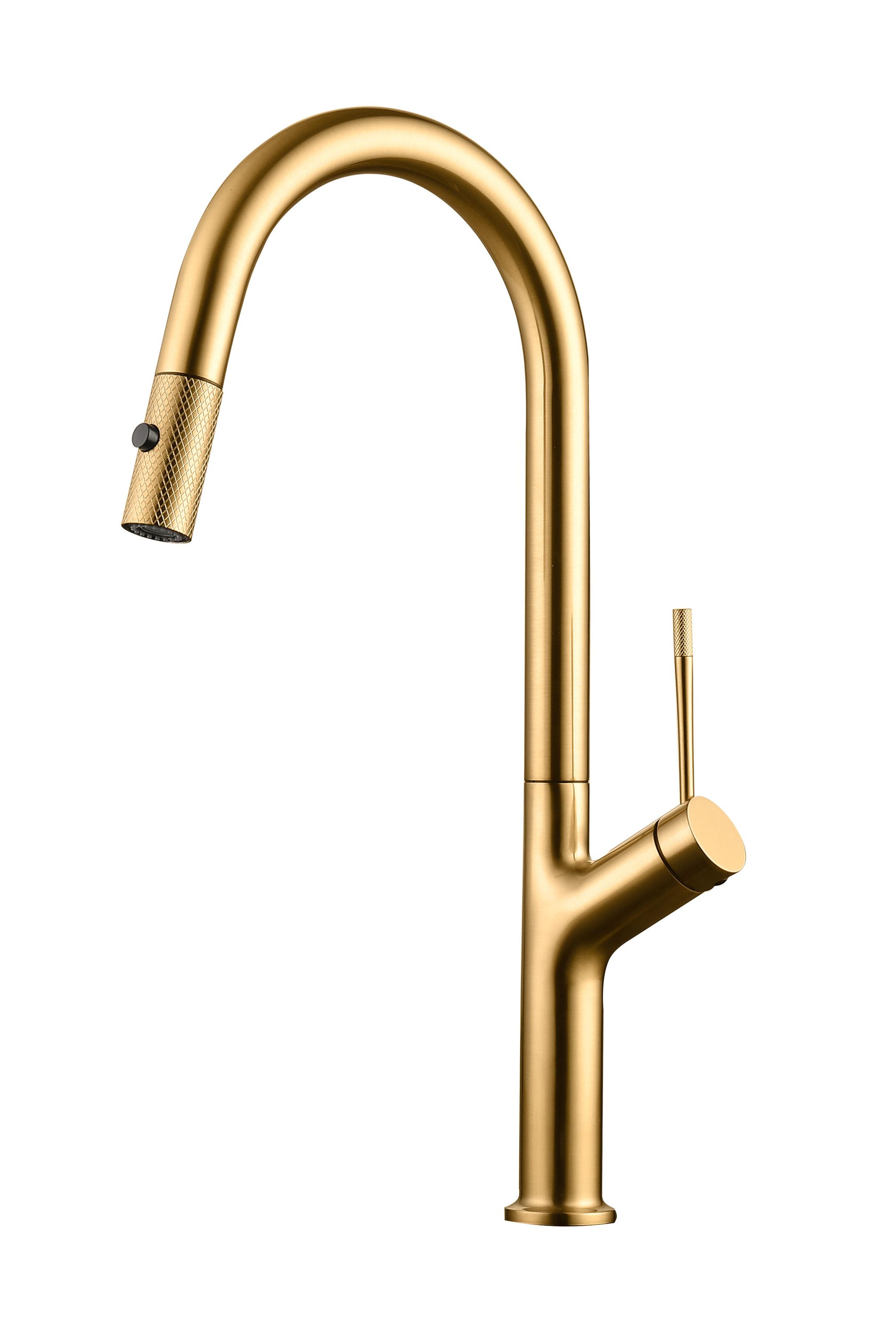 Bateria kuchenna z wyciąganą słuchawką 2-funkcyjna maier look szczotkowane złoto