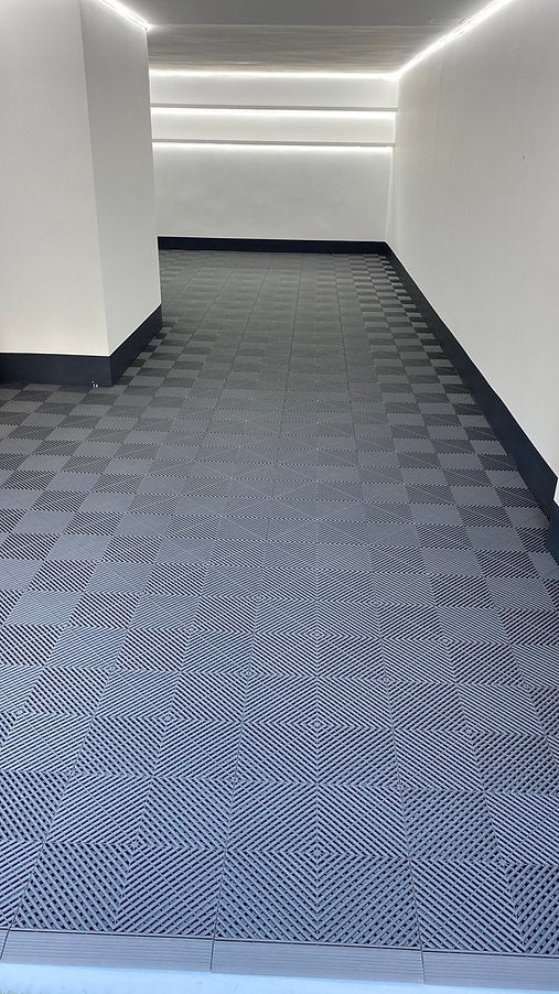 Suelo modular para garaje y taller losetas de Polipropileno 40x40cm Gris antideslizante Pro-Tile - 3