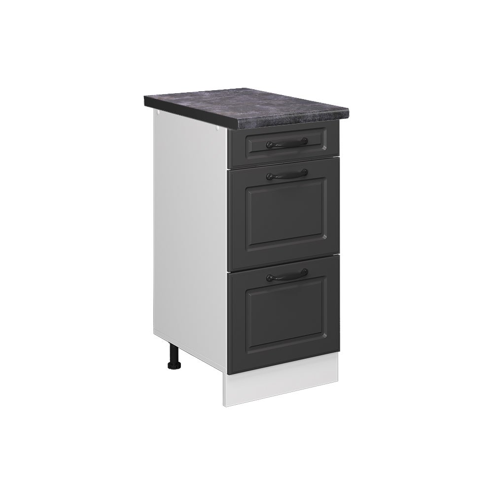 Vicco Szafka dolna do kuchni R-Line, Antracytowy domek wiejski, 40 cm z szufladami, BP Antracyt
